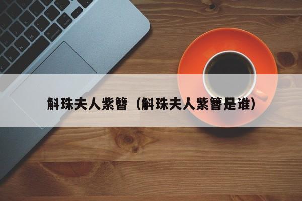 斛珠夫人紫簪(斛珠夫人紫簪是谁)