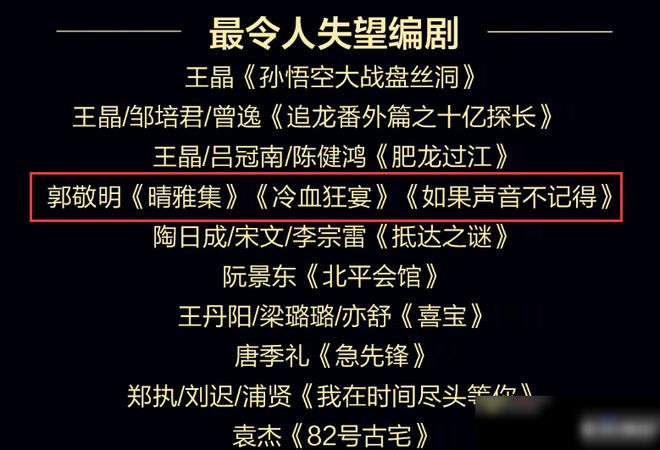 金扫帚奖提名名单 金扫帚奖提名名单