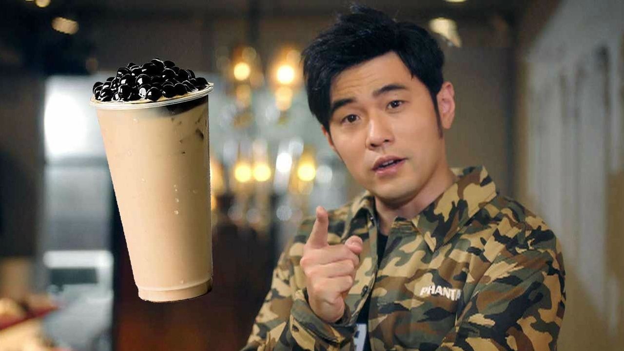 周杰伦粉丝带桶装奶茶应援