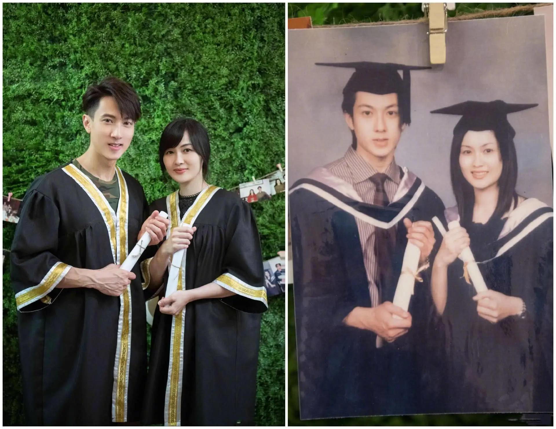 吴尊和同学合照像两辈人